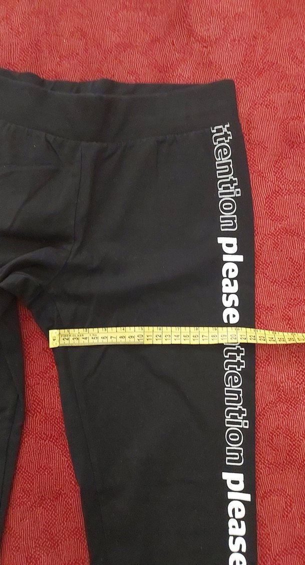 Siyah Baskılı Elastik Kadın Tayt - Görsel 3