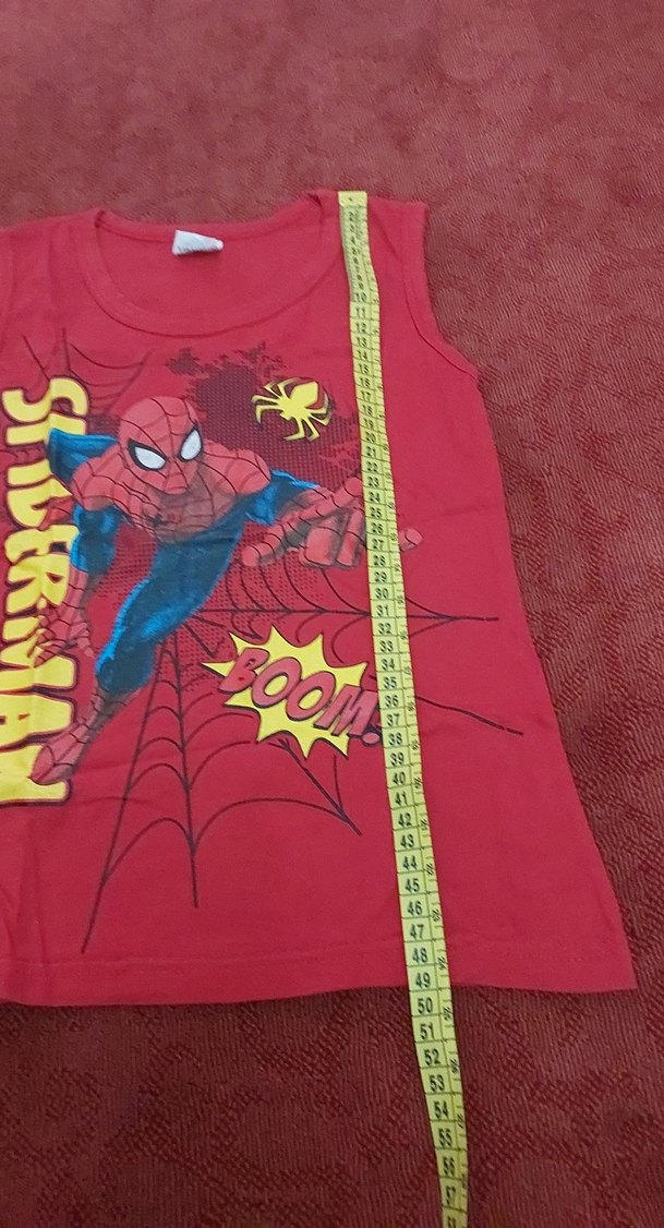 Renkli Baskılı kirmizi Çocuk Atlet - Görsel 2