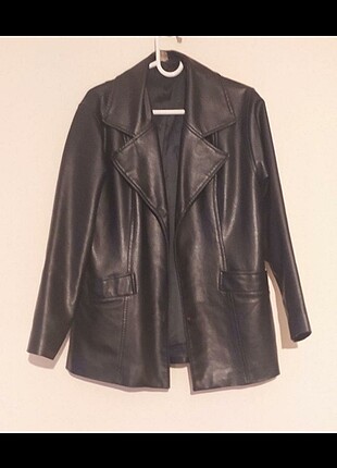 m Beden siyah Renk Vintage Blazer Deri Ceket