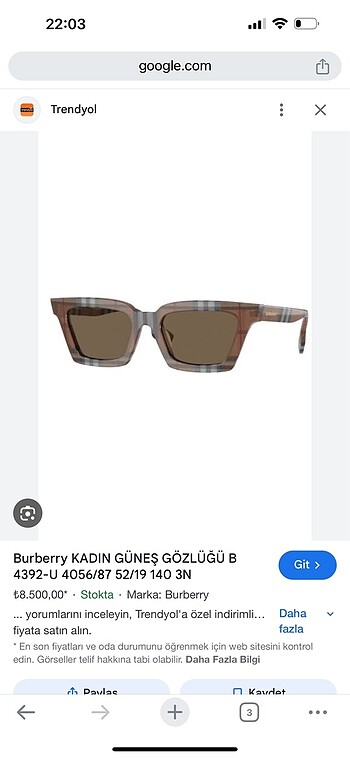 Burberry orjinal gözlük
