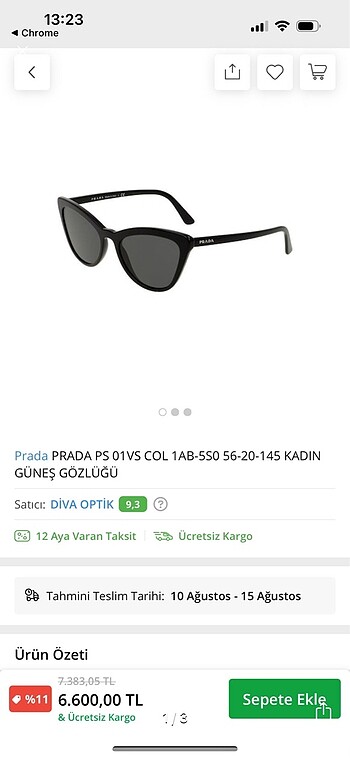 Prada Prada cat eye gözlük