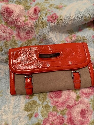  Beden Nine west turuncu clutch çanta