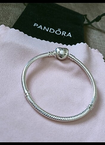 Pandora kalp klips bileklik artı elma charm