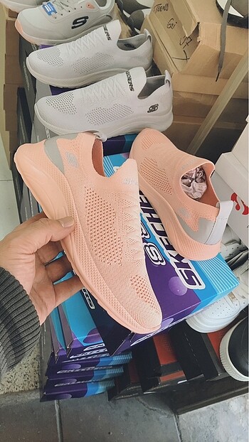 39 Beden pembe Renk SKECHERS İTHAL TRİKO