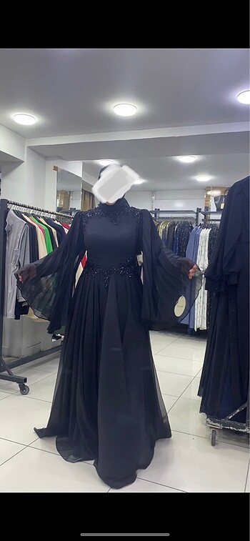 46 Beden PELERİN MODEL SİYAH TESETTÜR ELBİSE