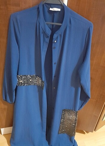 Mavi bayan tunik 