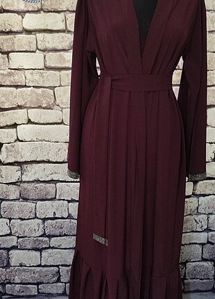 diğer Beden bordo Renk Abaya