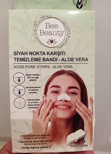 Bee Beauty Aloe Vera Siyah Nokta Bandi 6'lı 