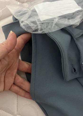 Gri Beli Kemerli Rahat Kumaş Kadın Pantolon - Görsel 4