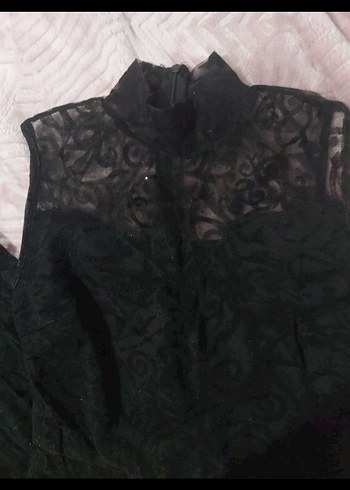 Kadife güpürlü balık abiye - Görsel 2