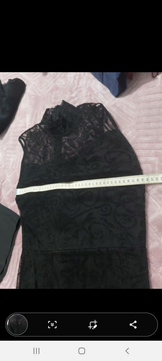 Kadife güpürlü balık abiye - Görsel 3