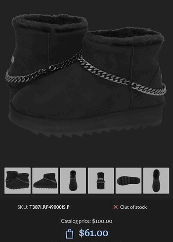 Gri Zincir Detaylı Ugg Kadın Bot - Görsel 8