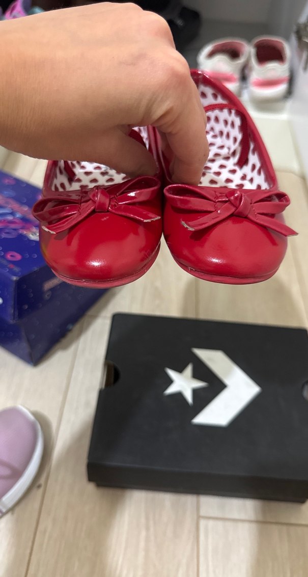 Kız Çocuk Kırmızı Fiyonk Detaylı Babet - Görsel 4