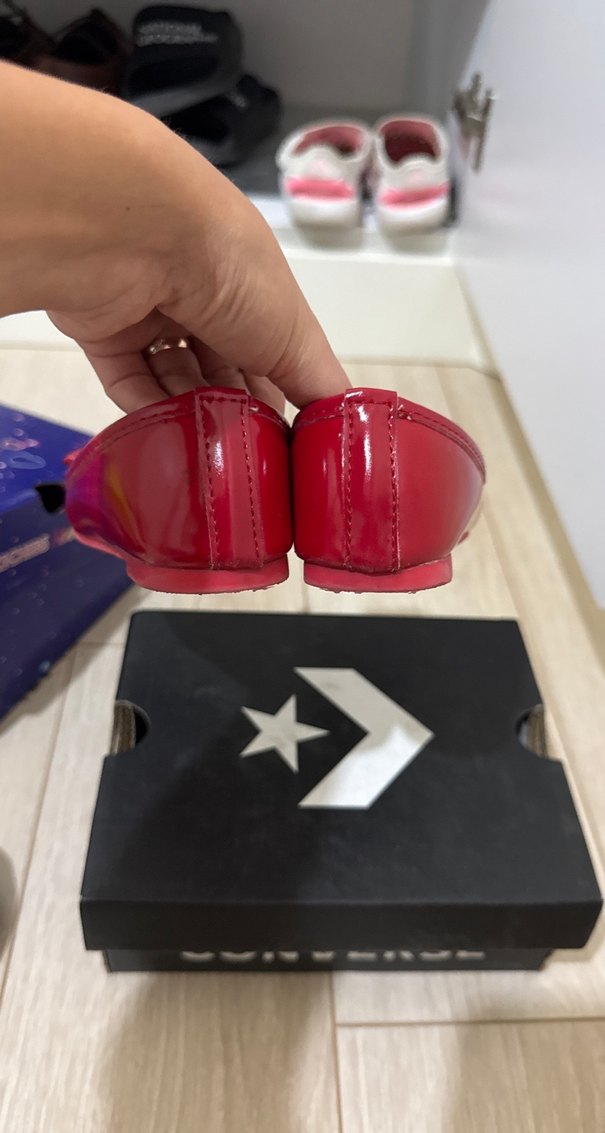 Kız Çocuk Kırmızı Fiyonk Detaylı Babet - Görsel 3