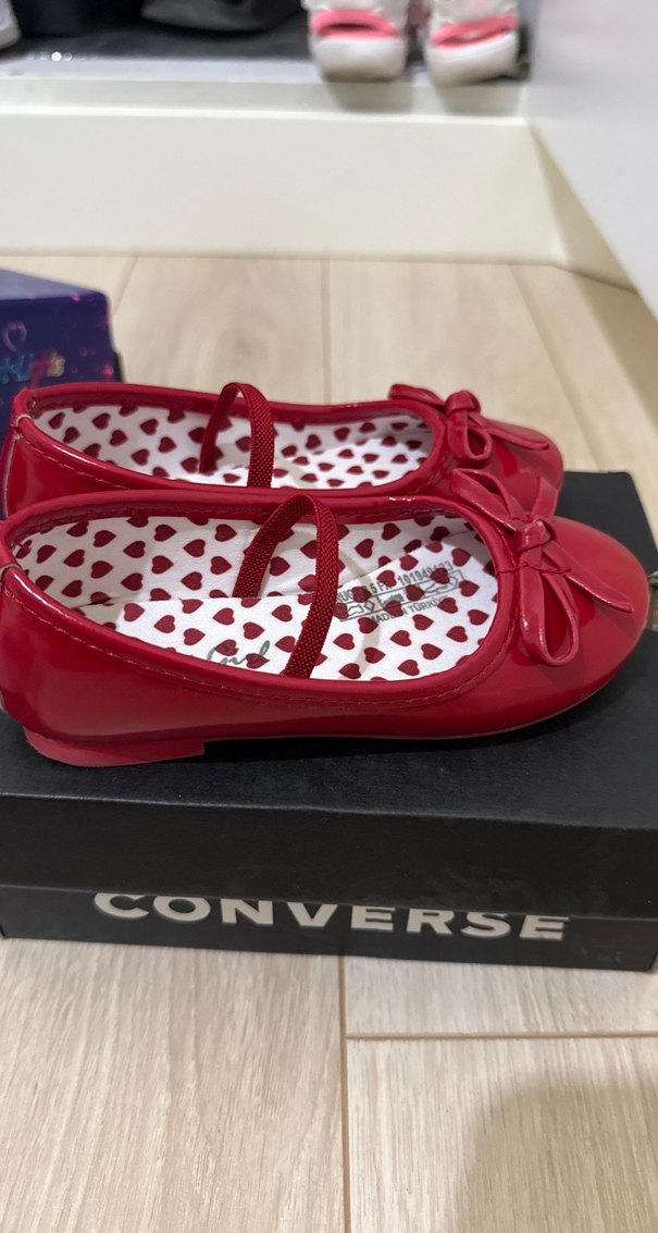 Kız Çocuk Kırmızı Fiyonk Detaylı Babet - Görsel 2