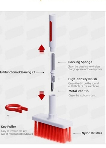 Klavye ve kulaklık temizlene fırçası  - Görsel 3