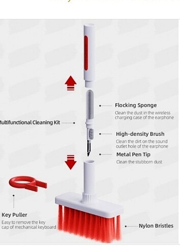 Klavye ve kulaklık temizlene fırçası  - Görsel 2