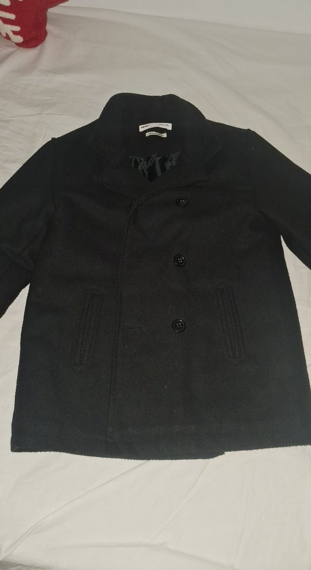 Siyah Erkek çocuk  Düğmeli Midi Kase kaban - Görsel 4