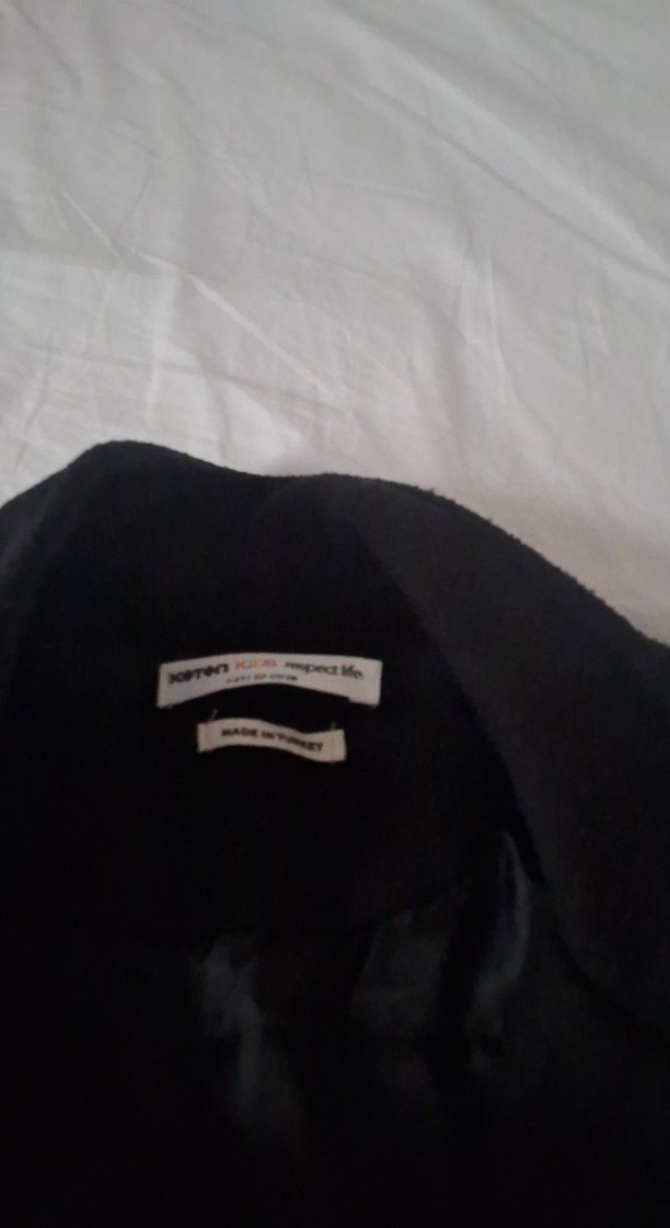 Siyah Erkek çocuk  Düğmeli Midi Kase kaban - Görsel 3