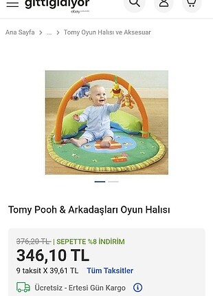 Tomy pooh oyun halısı