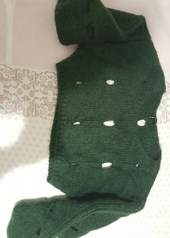 Kadın Koyu Yeşil Triko Kazak - Görsel 4