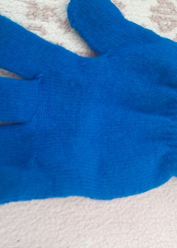 Kızlar için Mavi Örgü Eldiven 2-3 yaş - Görsel 3