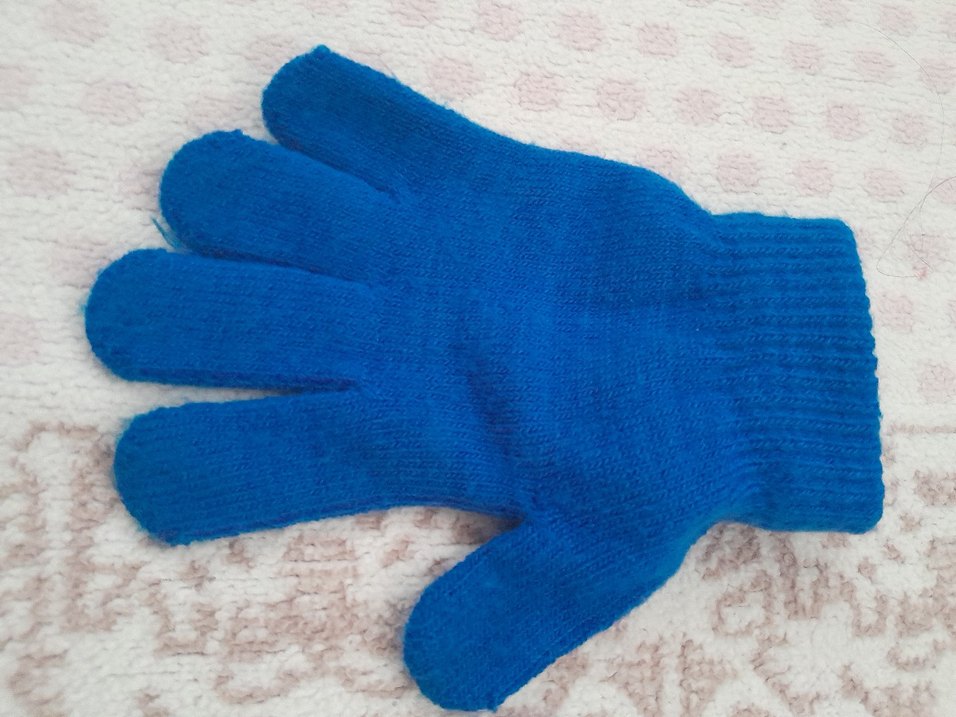 Kızlar için Mavi Örgü Eldiven 2-3 yaş - Görsel 2