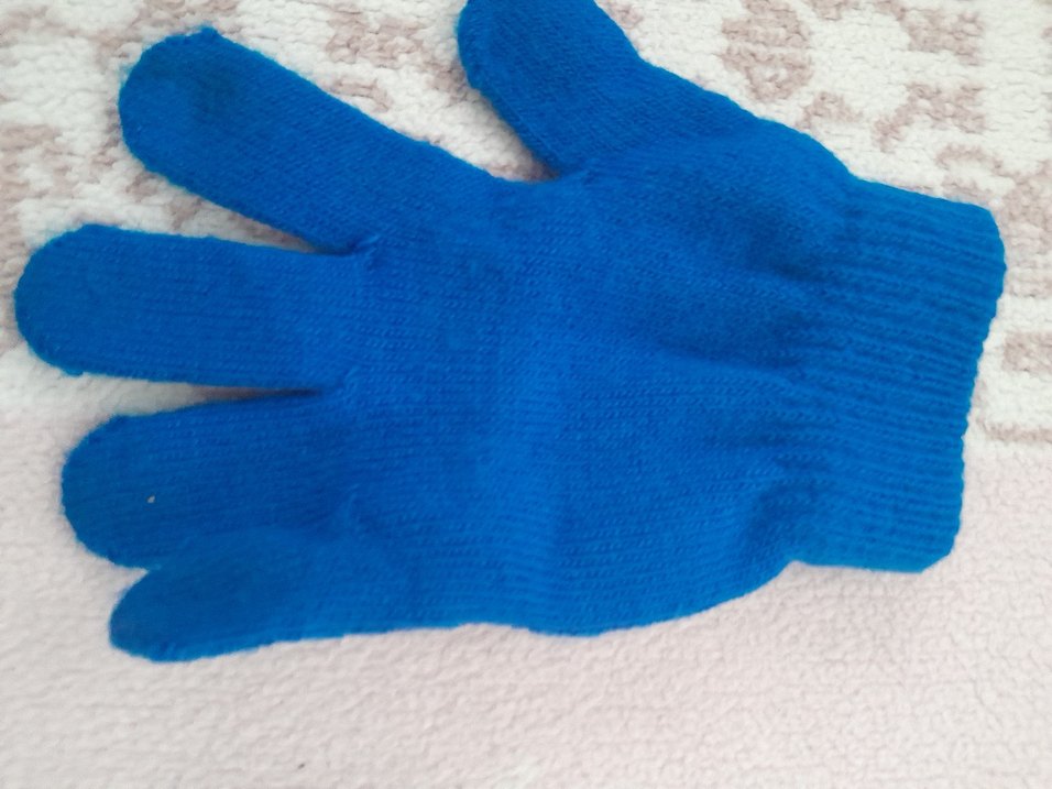 Kızlar için Mavi Örgü Eldiven 2-3 yaş - Görsel 3
