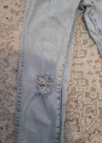 Gri Batik Desenli Bol Kesim Kız cocuk Jean - Görsel 2