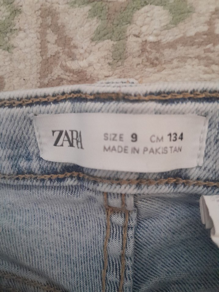 Gri Batik Desenli Bol Kesim Kız cocuk Jean - Görsel 5