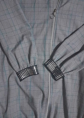 Gri Midi Hamile Ceket Fermuarlı - Görsel 3