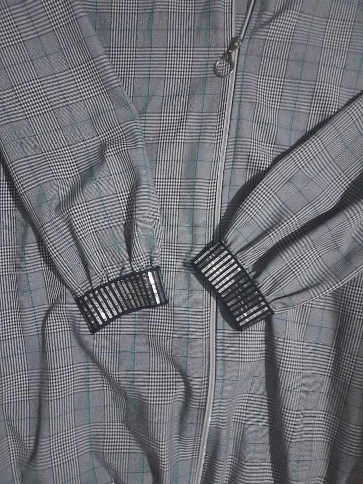 Gri Midi Hamile Ceket Fermuarlı - Görsel 3