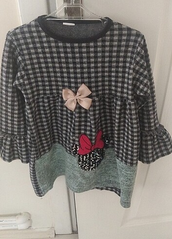 Kız çocuk ekose elbise 4-5 yaş  - Görsel 6