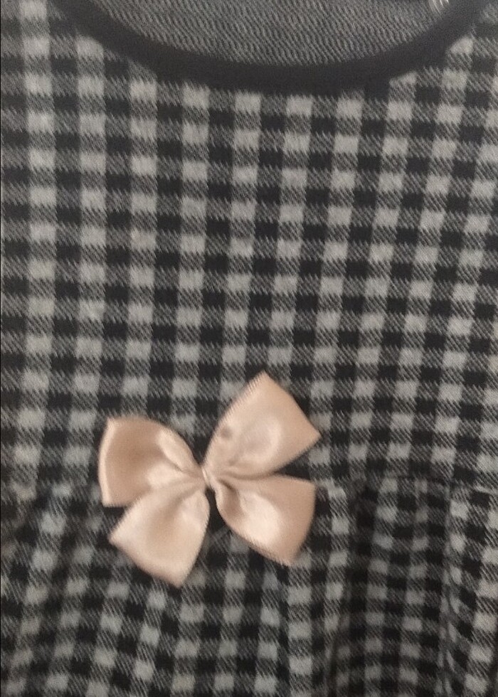 Kız çocuk ekose elbise 4-5 yaş  - Görsel 3
