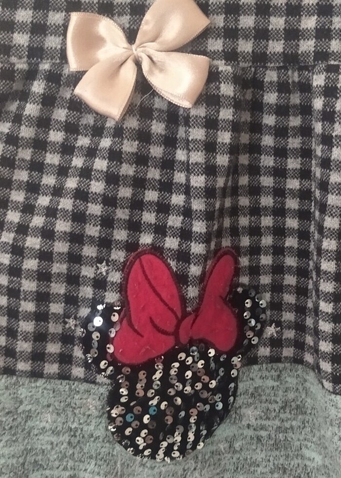 Kız çocuk ekose elbise 4-5 yaş  - Görsel 4