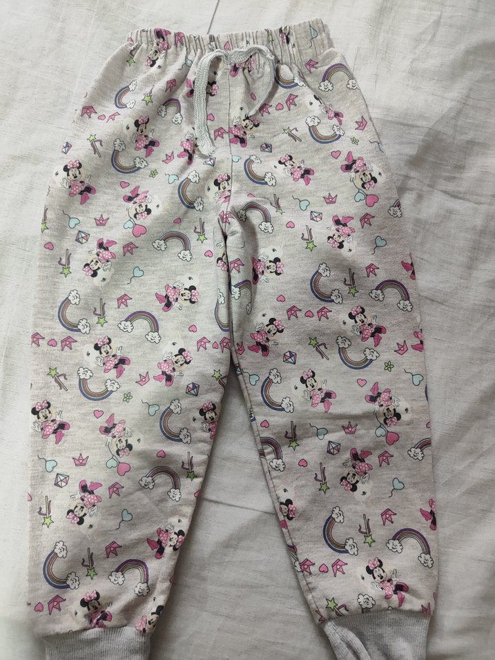 Kız Çocuk Gri Baskılı Rahat Eşofman Altı - Görsel 2