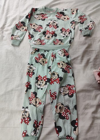 Renkli Minnie Mouse Desenli Kız Eşofman Takımı - Görsel 2