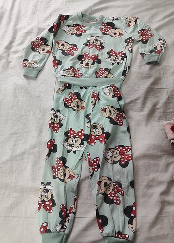 Renkli Minnie Mouse Desenli Kız Eşofman Takımı - Görsel 3