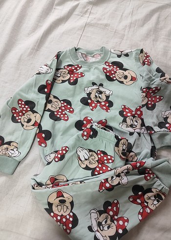 Renkli Minnie Mouse Desenli Kız Eşofman Takımı - Görsel 4