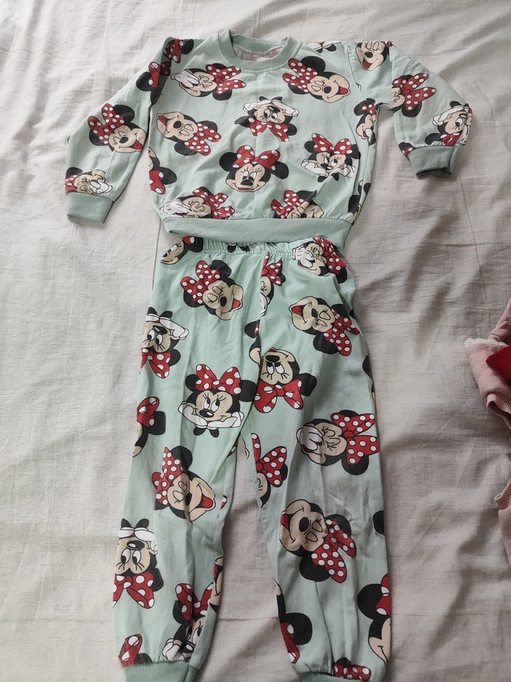Renkli Minnie Mouse Desenli Kız Eşofman Takımı - Görsel 2