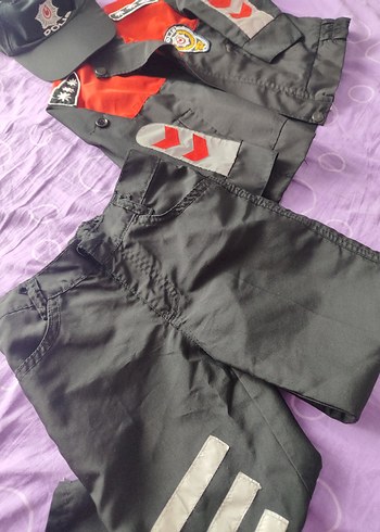 Gri Biker Çocuk Takımı, Düğmeli, Baskılı - Görsel 3