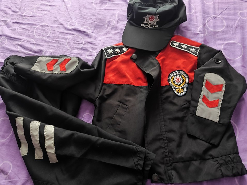 Gri Biker Çocuk Takımı, Düğmeli, Baskılı - Görsel 2