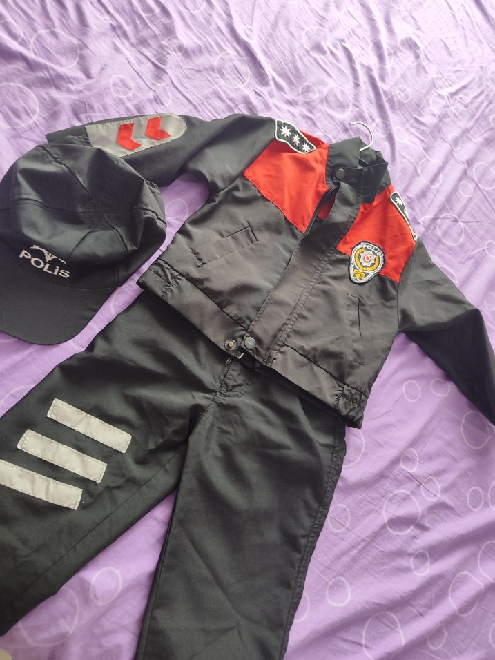 Gri Biker Çocuk Takımı, Düğmeli, Baskılı - Görsel 4