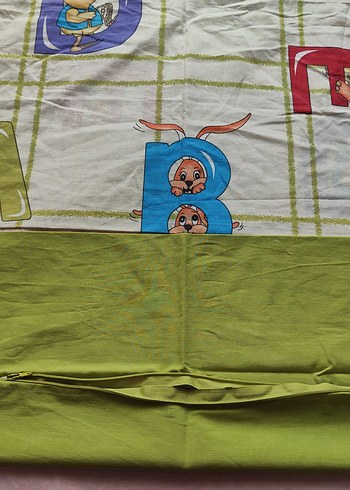 Parlak Yeşil Baskılı bebek yastık kılıfları - Görsel 2