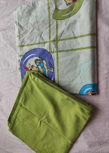 Parlak Yeşil Baskılı bebek yastık kılıfları - Görsel 3