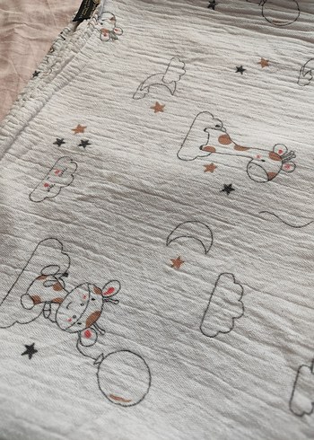 Gri Keten Çocuk Battaniyesi - Görsel 3