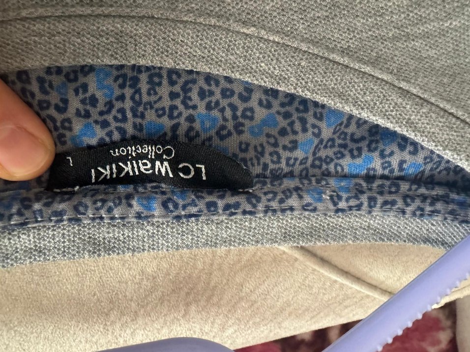 Gri Uzun Kollu Kadın Tunik LACE Detaylı - Görsel 3