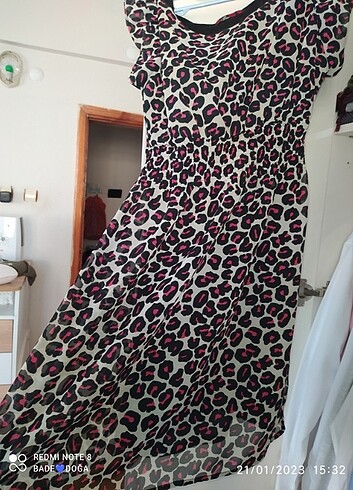Günlük leopar elbise 