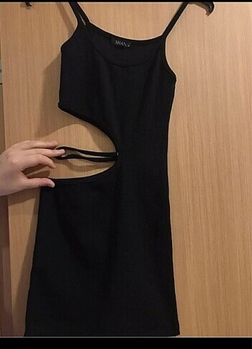 s Beden Kadın siyah mini elbise 