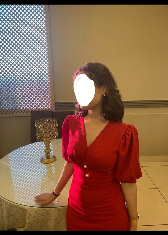 Kırmızı Şık Elbise - Görsel 4